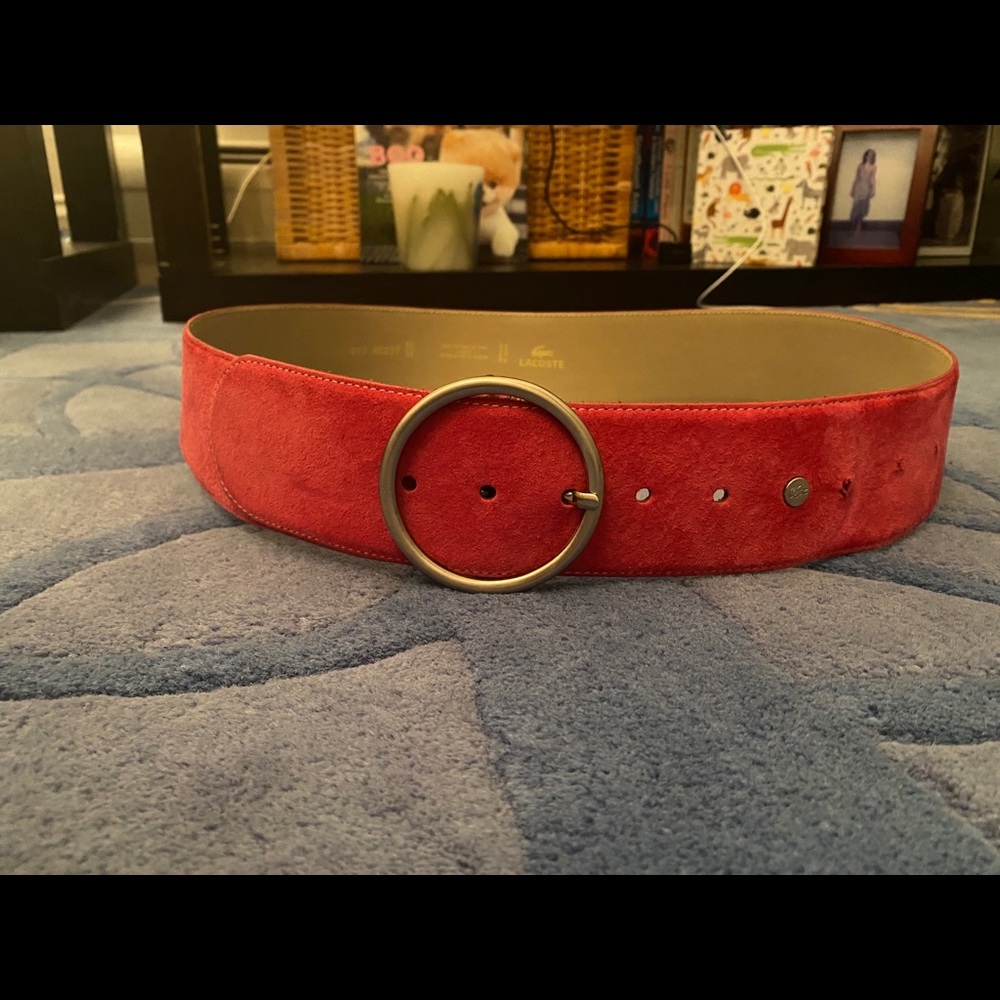 Lacoste Pink Suede Belt